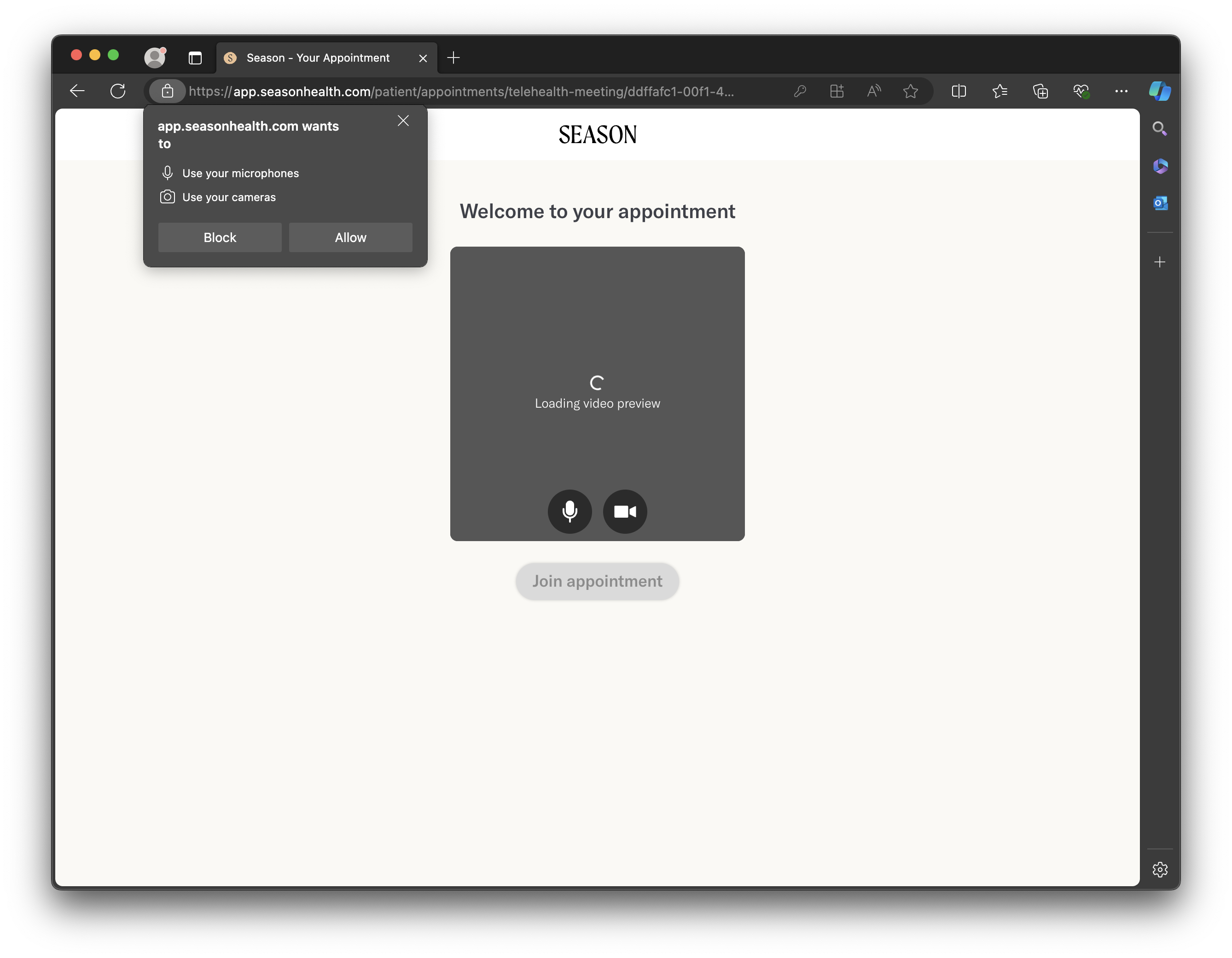 Camera and microphone permission: Microsoft Edge – Season